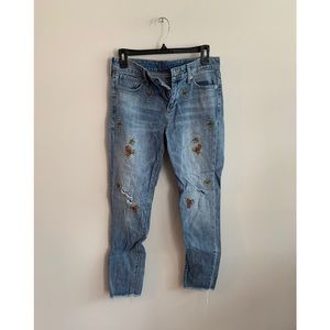 Monét Distressed Cropped Jean - Denim